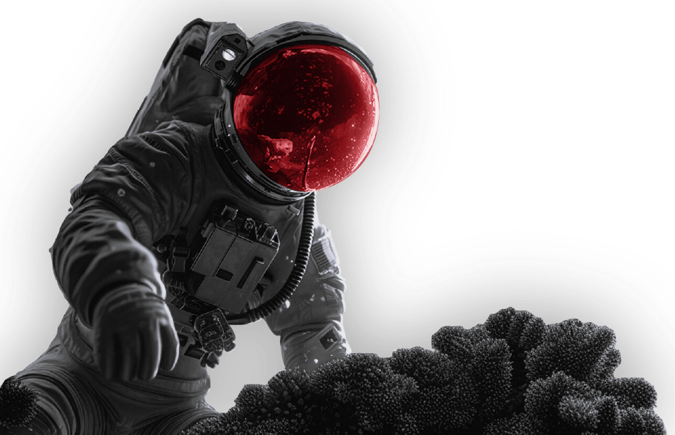 SalesFision astronaut visual representing digital growth and online business launch